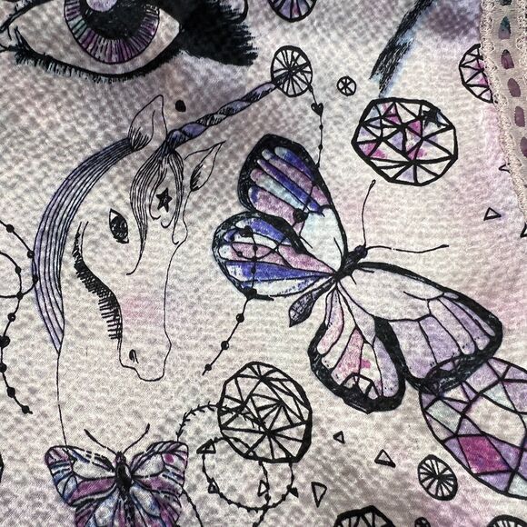 New Custo Barcelona Women Iriz Tank Top Zebra Unicorn Butterfly Jewel Silk Xs - Picture 6 of 11